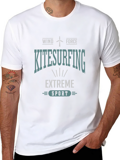 Camiseta Negra Kitesurfing: Viento y Fuerza
