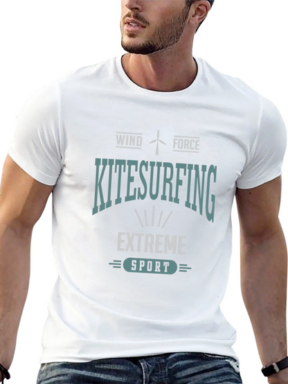 Camiseta Negra Kitesurfing: Viento y Fuerza