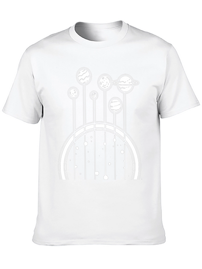 Camiseta Negra con Diseño de Planetas