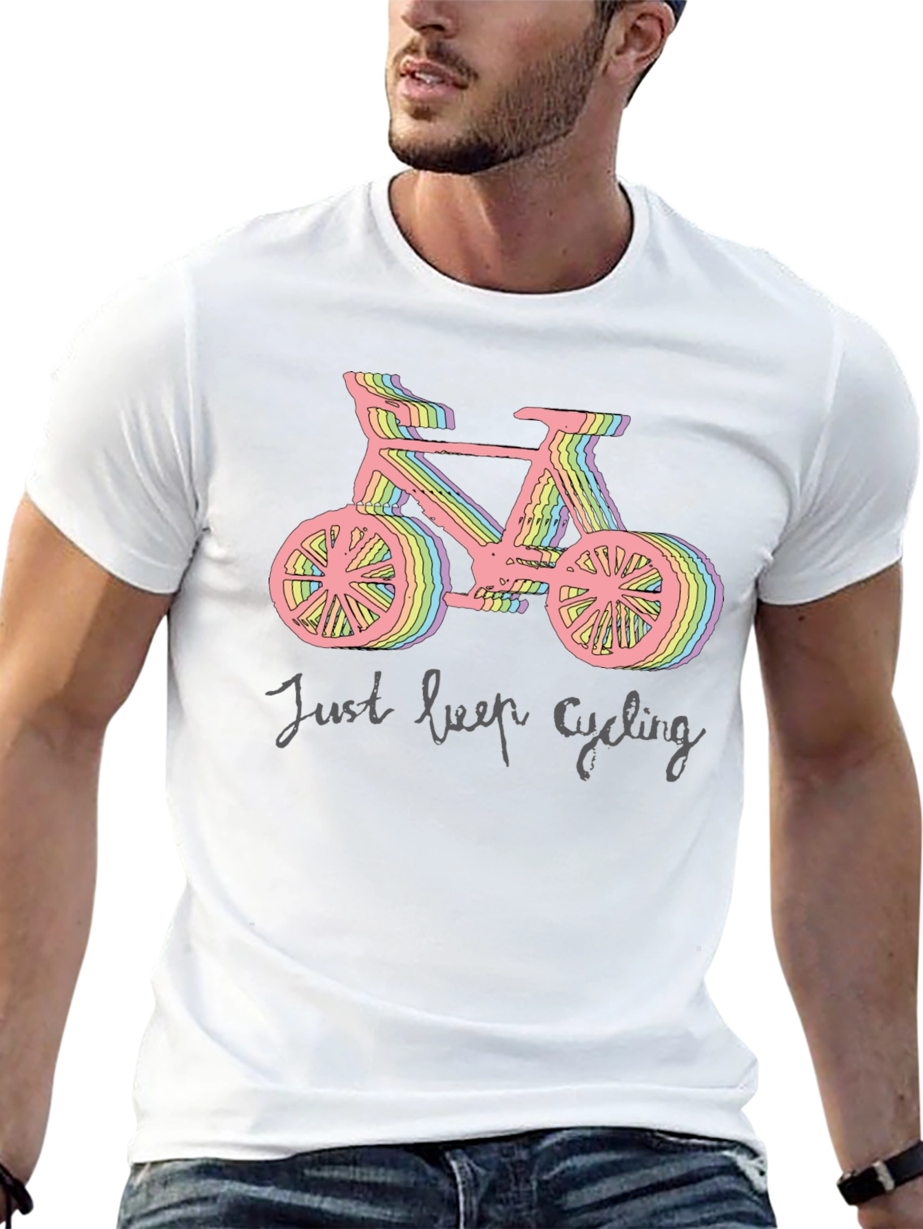 Camiseta Negra Ciclismo Just Keep Cycling
