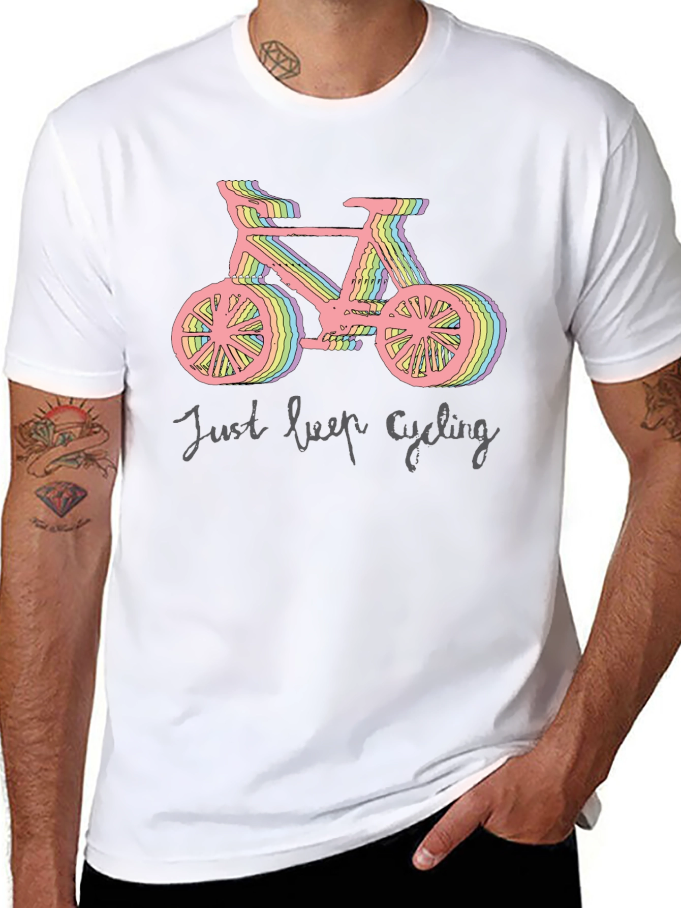 Camiseta Negra Ciclismo Just Keep Cycling