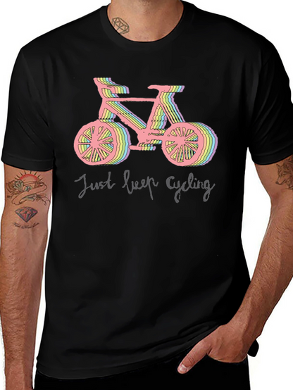 Camiseta Negra Ciclismo Just Keep Cycling