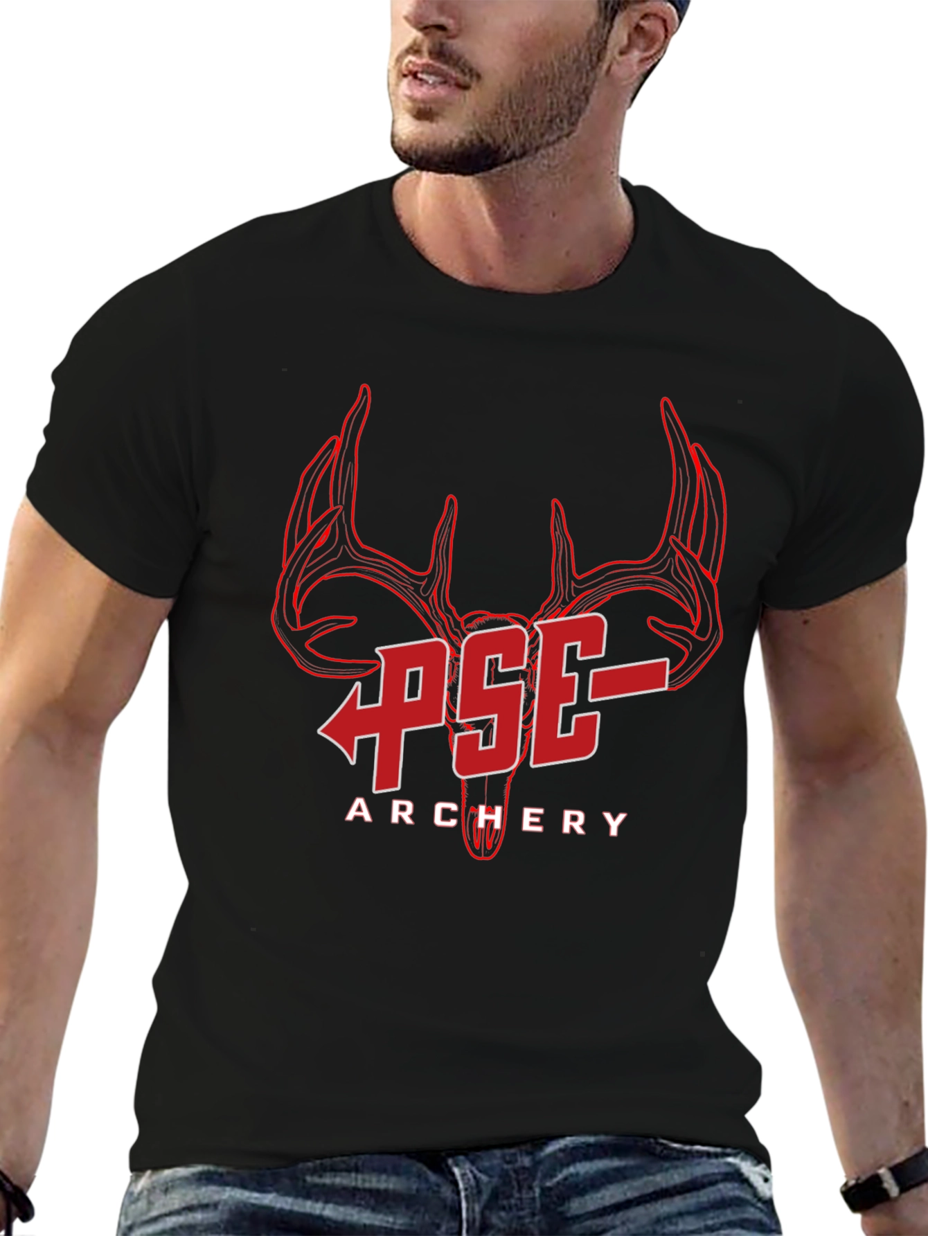 Camiseta Negra PSE Archery Diseño Ciervo