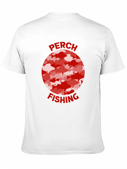 Camiseta Negra Pesca Perca Diseño Peces