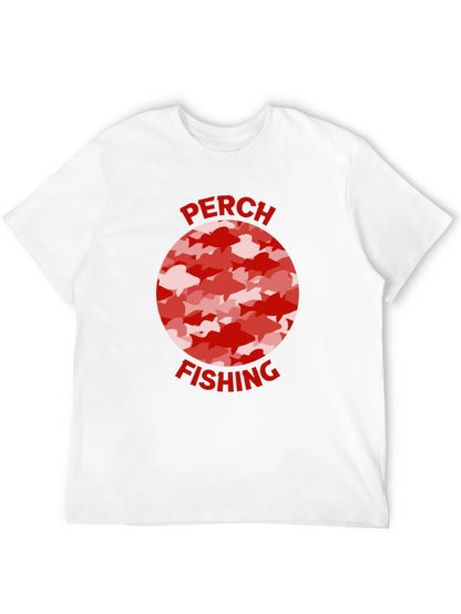 Camiseta Negra Pesca Perca Diseño Peces