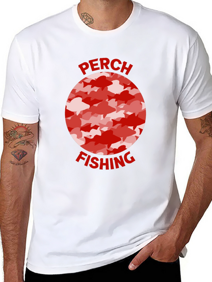 Camiseta Negra Pesca Perca Diseño Peces