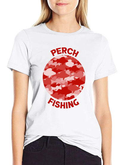 Camiseta Negra Pesca Perca Diseño Peces