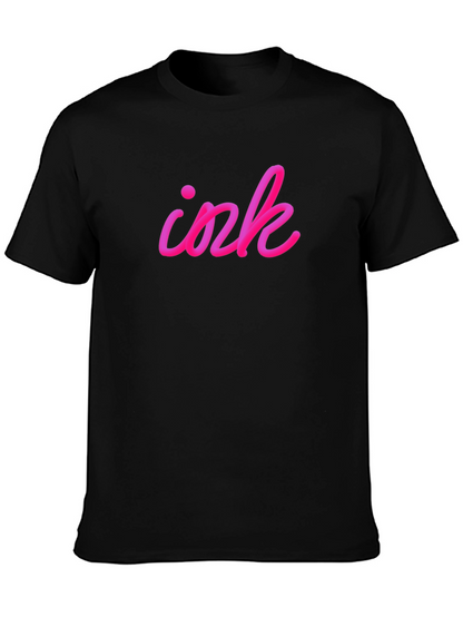 Camiseta Negra Ink Rosa Vibrante