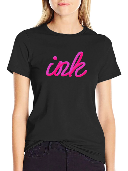 Camiseta Negra Ink Rosa Vibrante