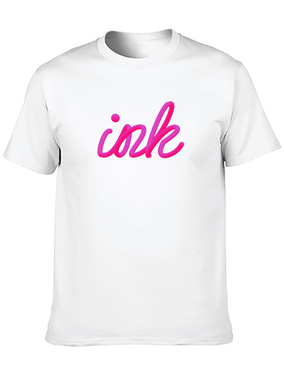 Camiseta Negra Ink Rosa Vibrante