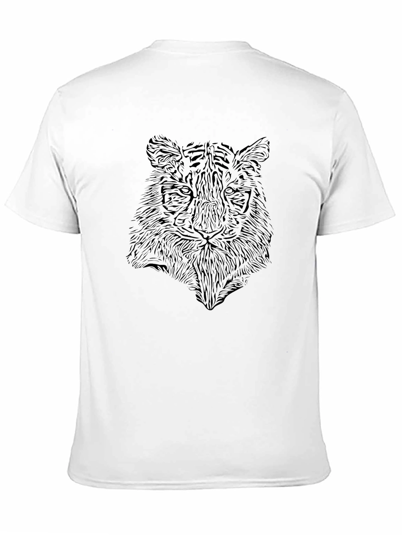 Camiseta Negra con Diseño de Tigre Abstracto