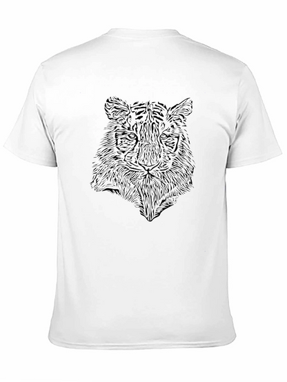 Camiseta Negra con Diseño de Tigre Abstracto