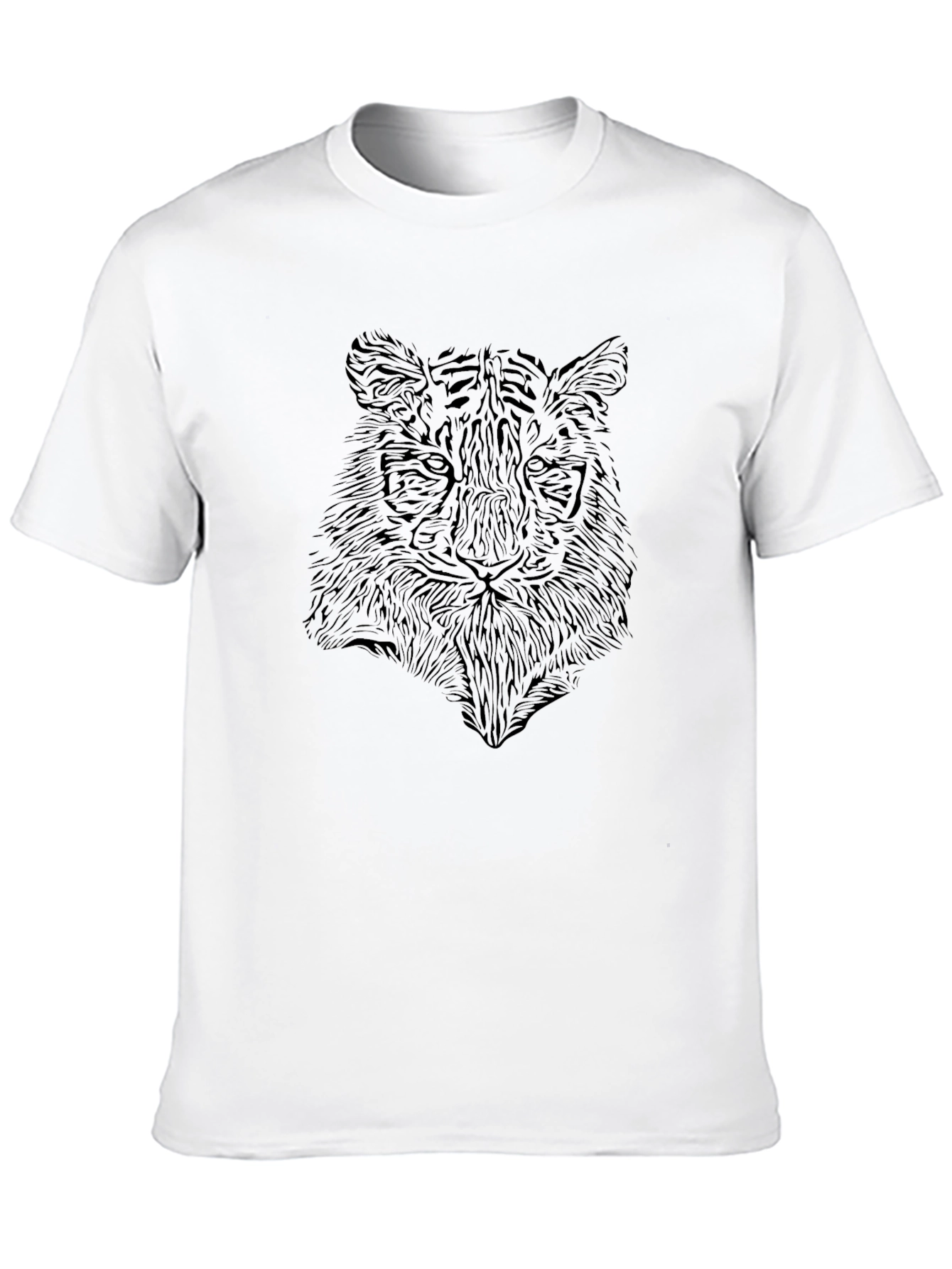 Camiseta Negra con Diseño de Tigre Abstracto