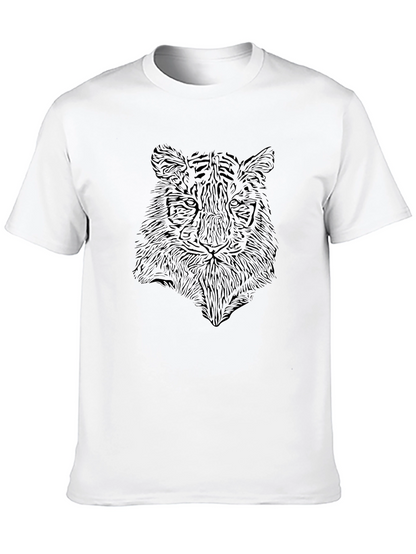 Camiseta Negra con Diseño de Tigre Abstracto