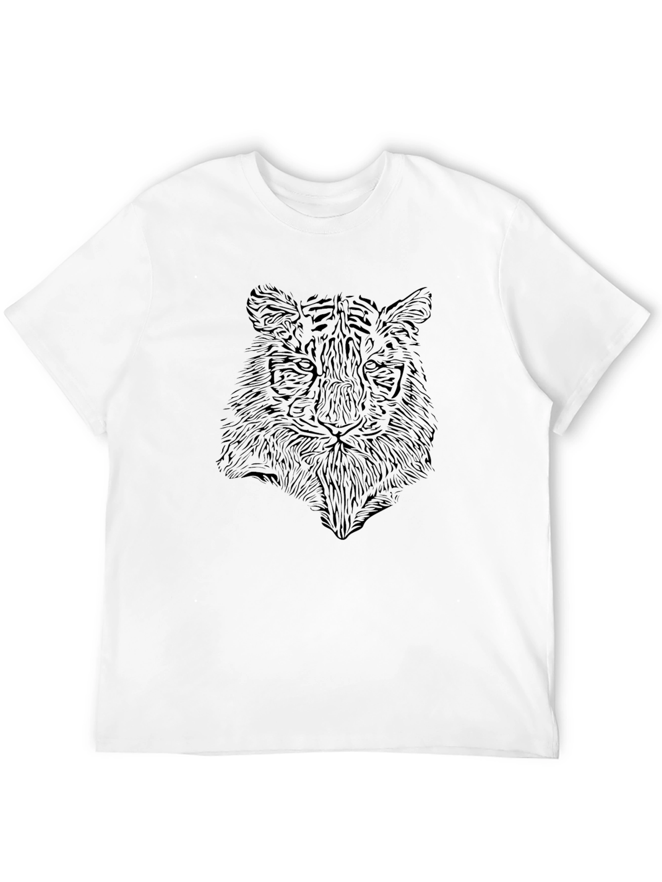 Camiseta Negra con Diseño de Tigre Abstracto