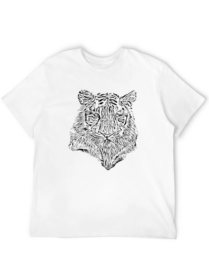 Camiseta Negra con Diseño de Tigre Abstracto