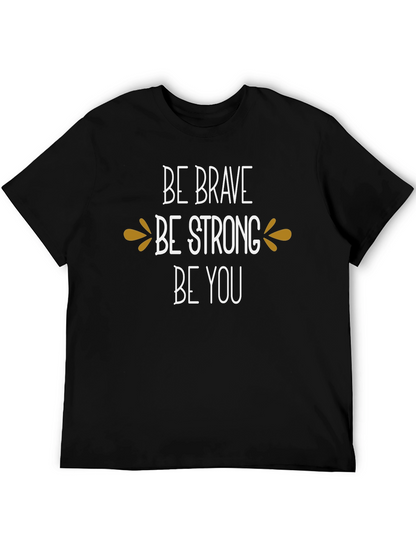 Camiseta Negra Inspiracional: Sé Valiente Fuerte Tú