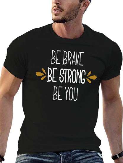 Camiseta Negra Inspiracional: Sé Valiente Fuerte Tú