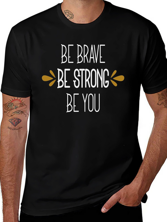 Camiseta Negra Inspiracional: Sé Valiente Fuerte Tú