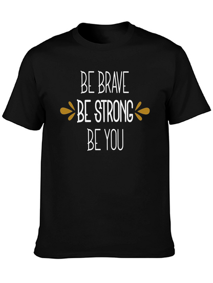 Camiseta Negra Inspiracional: Sé Valiente Fuerte Tú