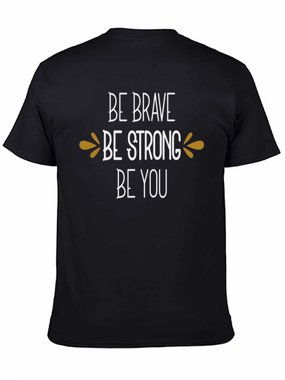 Camiseta Negra Inspiracional: Sé Valiente Fuerte Tú