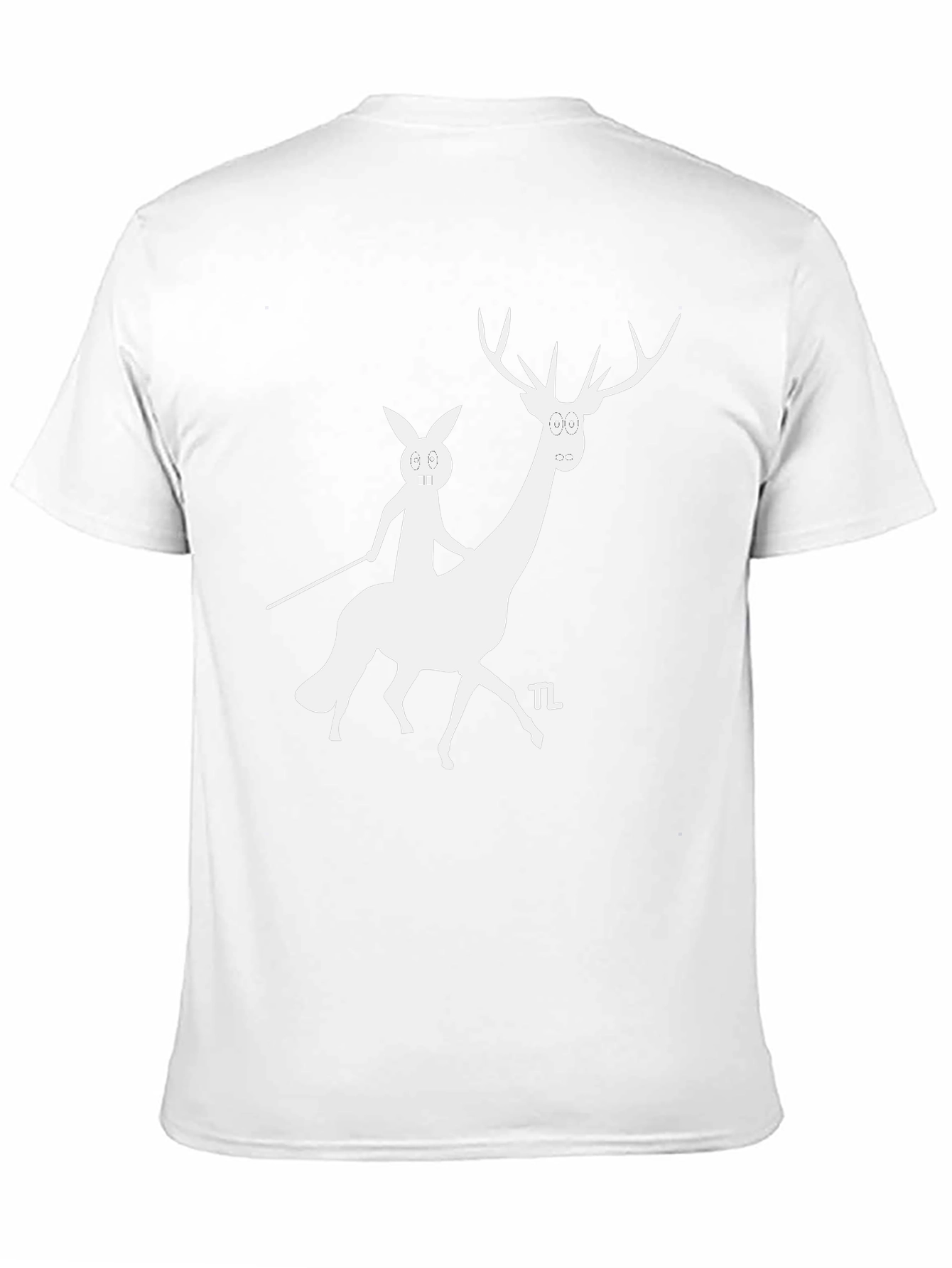 Camiseta Negra con Diseño Divertido de Ciervo y Conejo