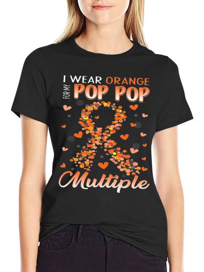 Camiseta Naranja Concienciación Esclerosis Múltiple Para Mi Abuelo