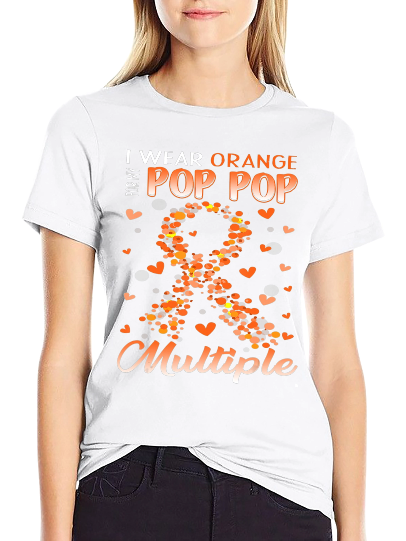 Camiseta Naranja Concienciación Esclerosis Múltiple Para Mi Abuelo