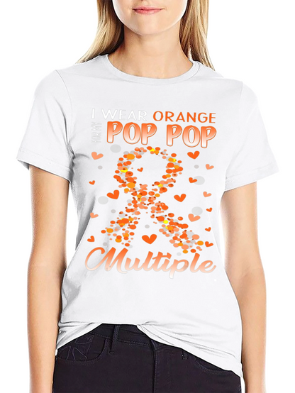 Camiseta Naranja Concienciación Esclerosis Múltiple Para Mi Abuelo