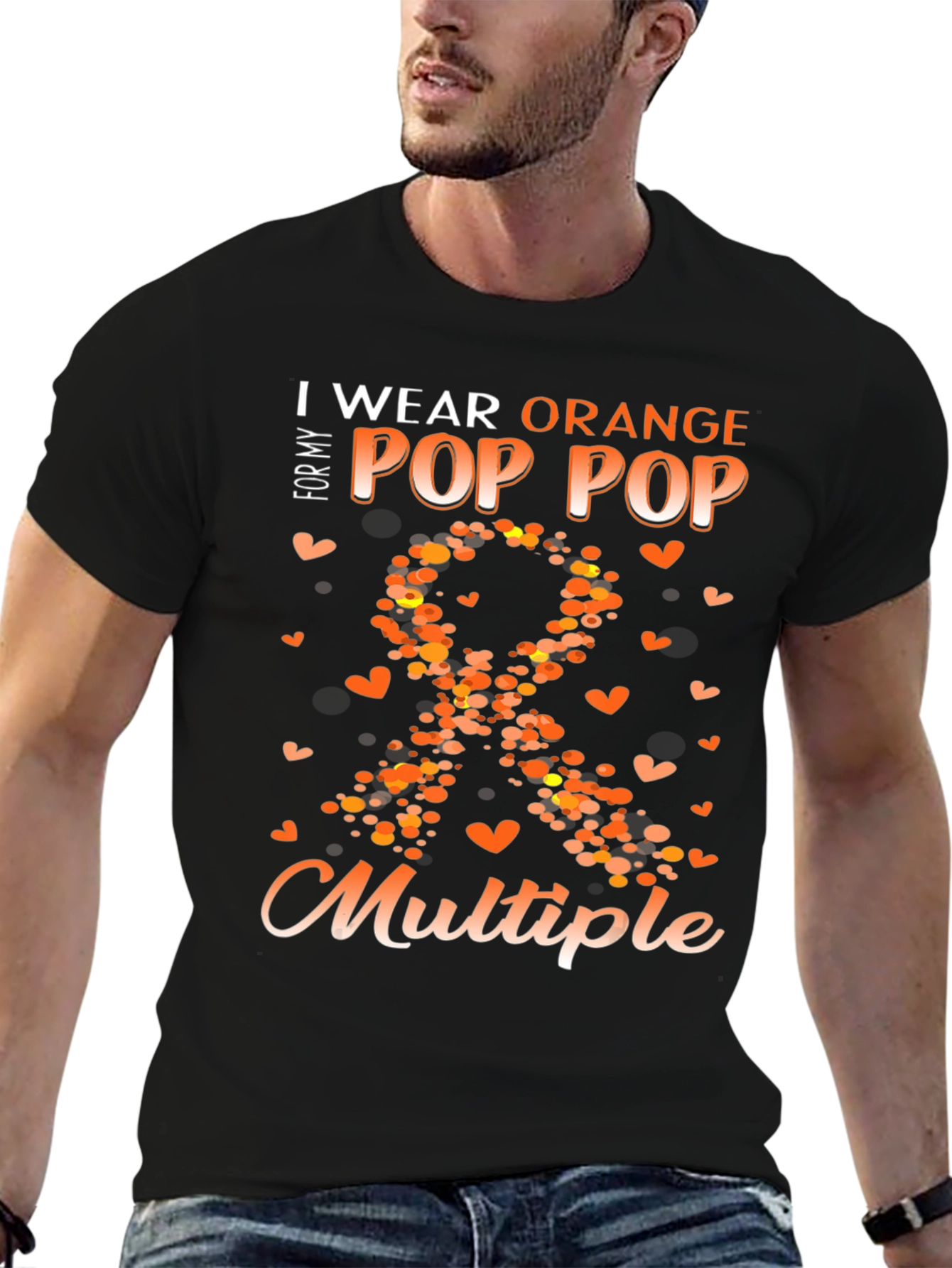 Camiseta Naranja Concienciación Esclerosis Múltiple Para Mi Abuelo
