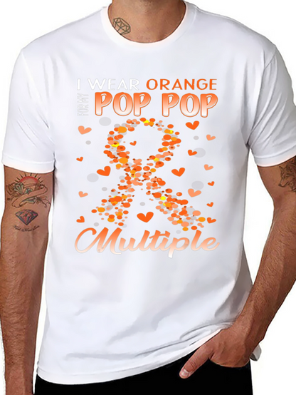 Camiseta Naranja Concienciación Esclerosis Múltiple Para Mi Abuelo