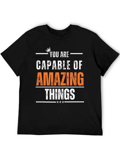 Camiseta Negra Motivacional Cosas Asombrosas