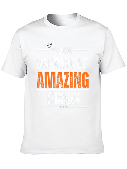 Camiseta Negra Motivacional Cosas Asombrosas