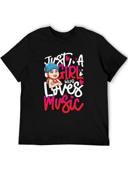 Camiseta Negra Just A Girl Who Loves Music