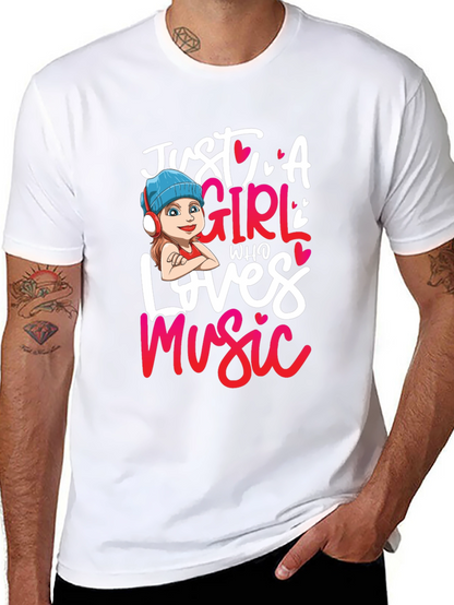 Camiseta Negra Just A Girl Who Loves Music