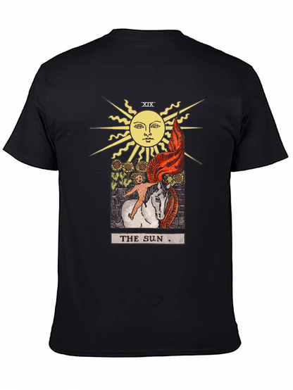 Camiseta Negra con Diseño del Tarot El Sol