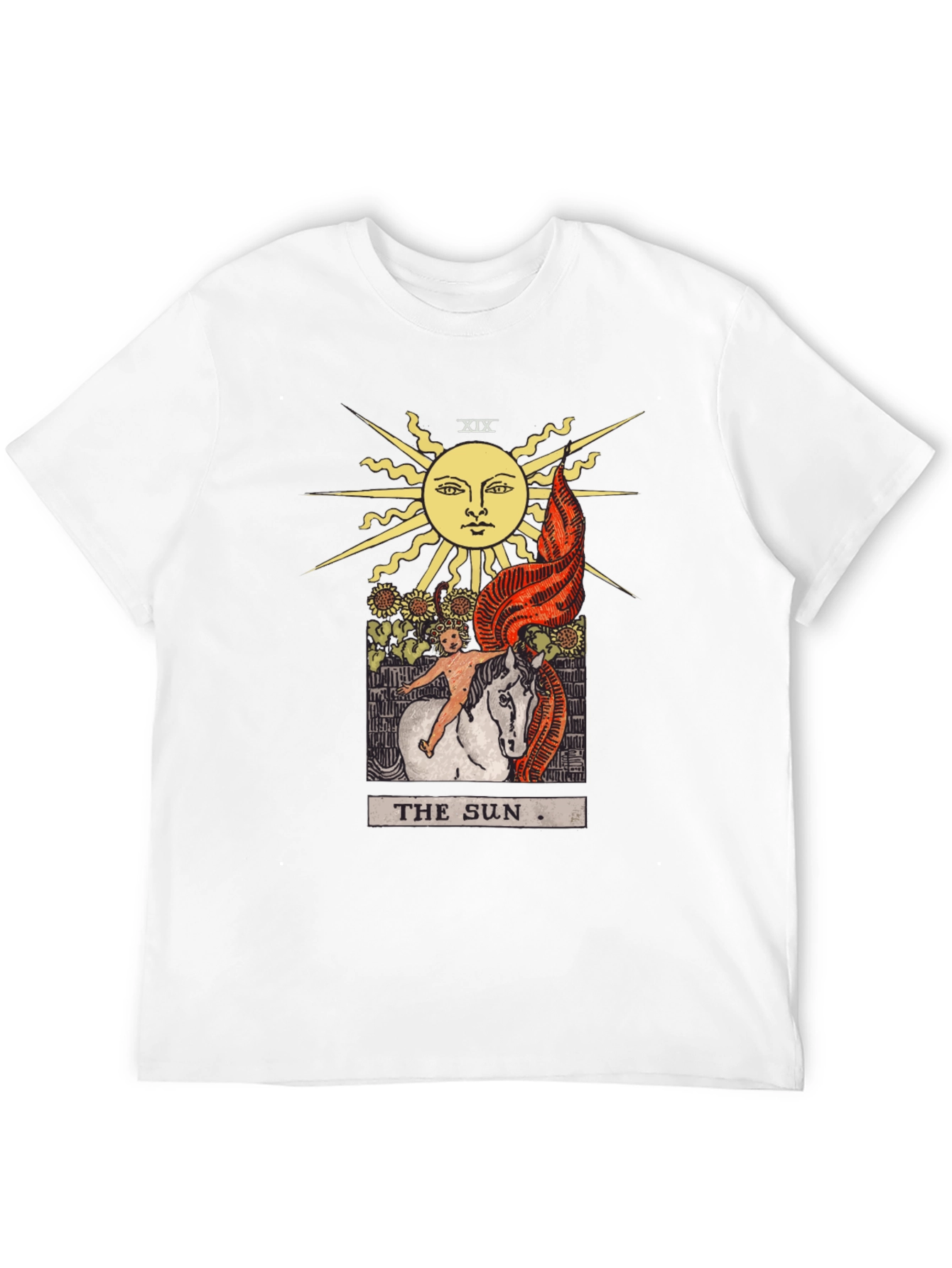Camiseta Negra con Diseño del Tarot El Sol