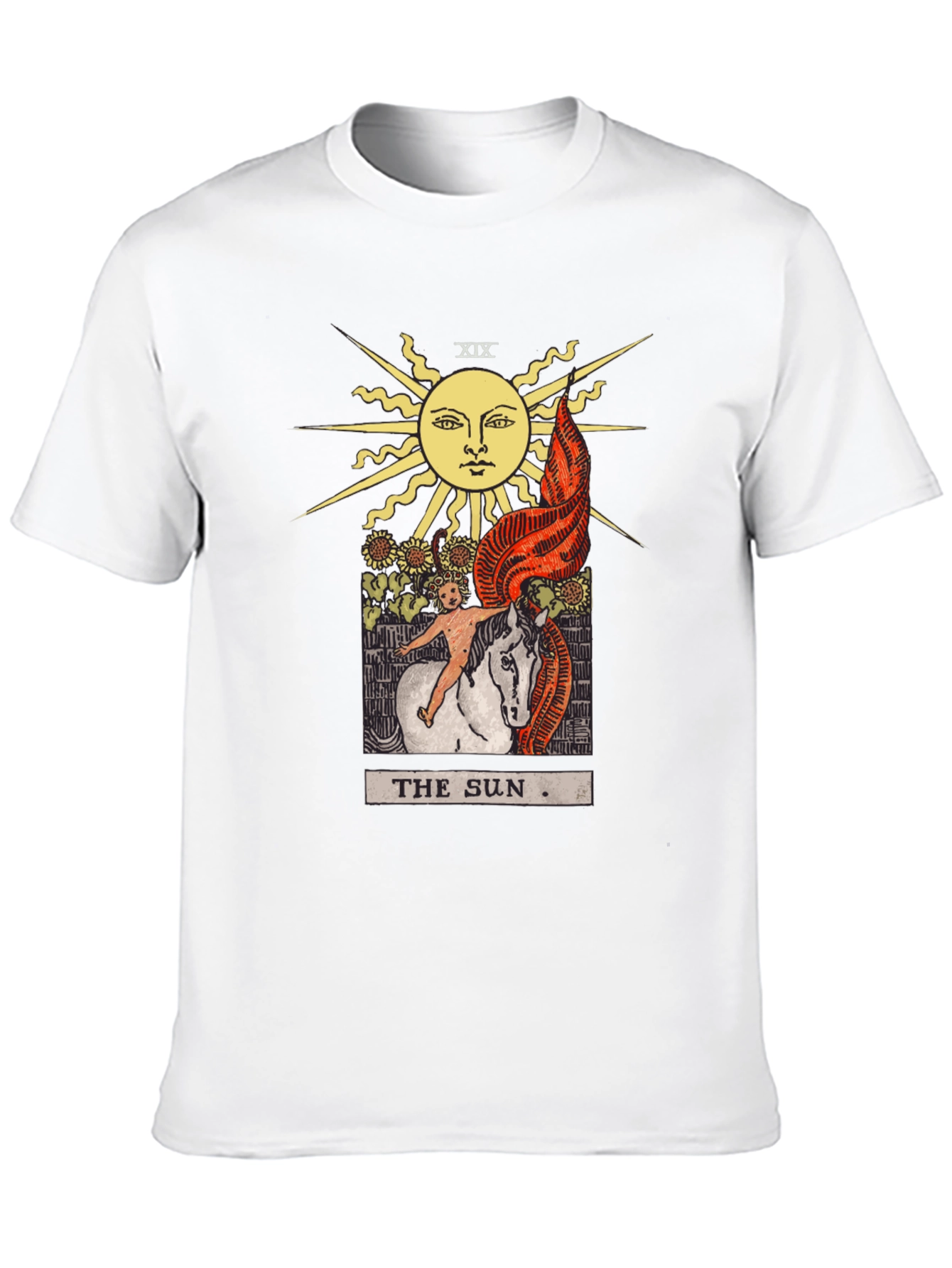 Camiseta Negra con Diseño del Tarot El Sol