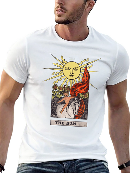 Camiseta Negra con Diseño del Tarot El Sol