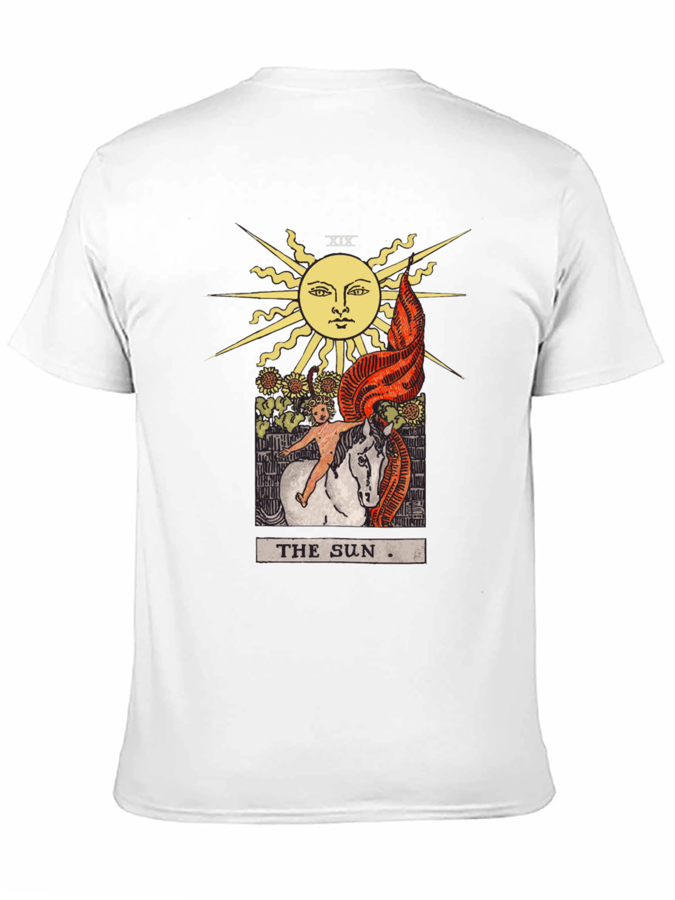 Camiseta Negra con Diseño del Tarot El Sol