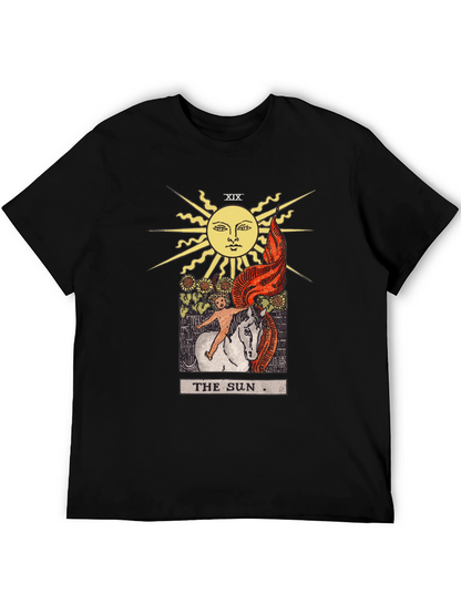 Camiseta Negra con Diseño del Tarot El Sol