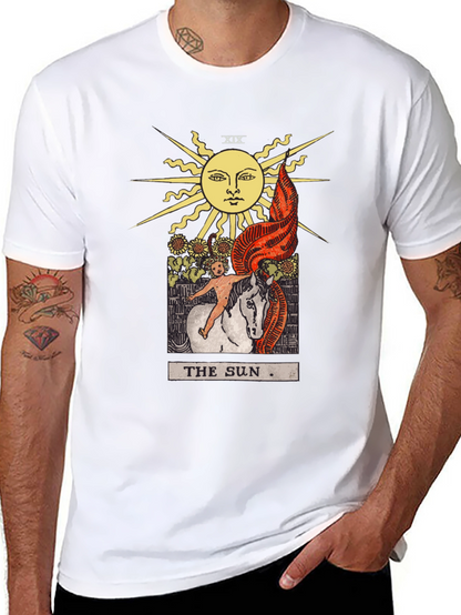 Camiseta Negra con Diseño del Tarot El Sol