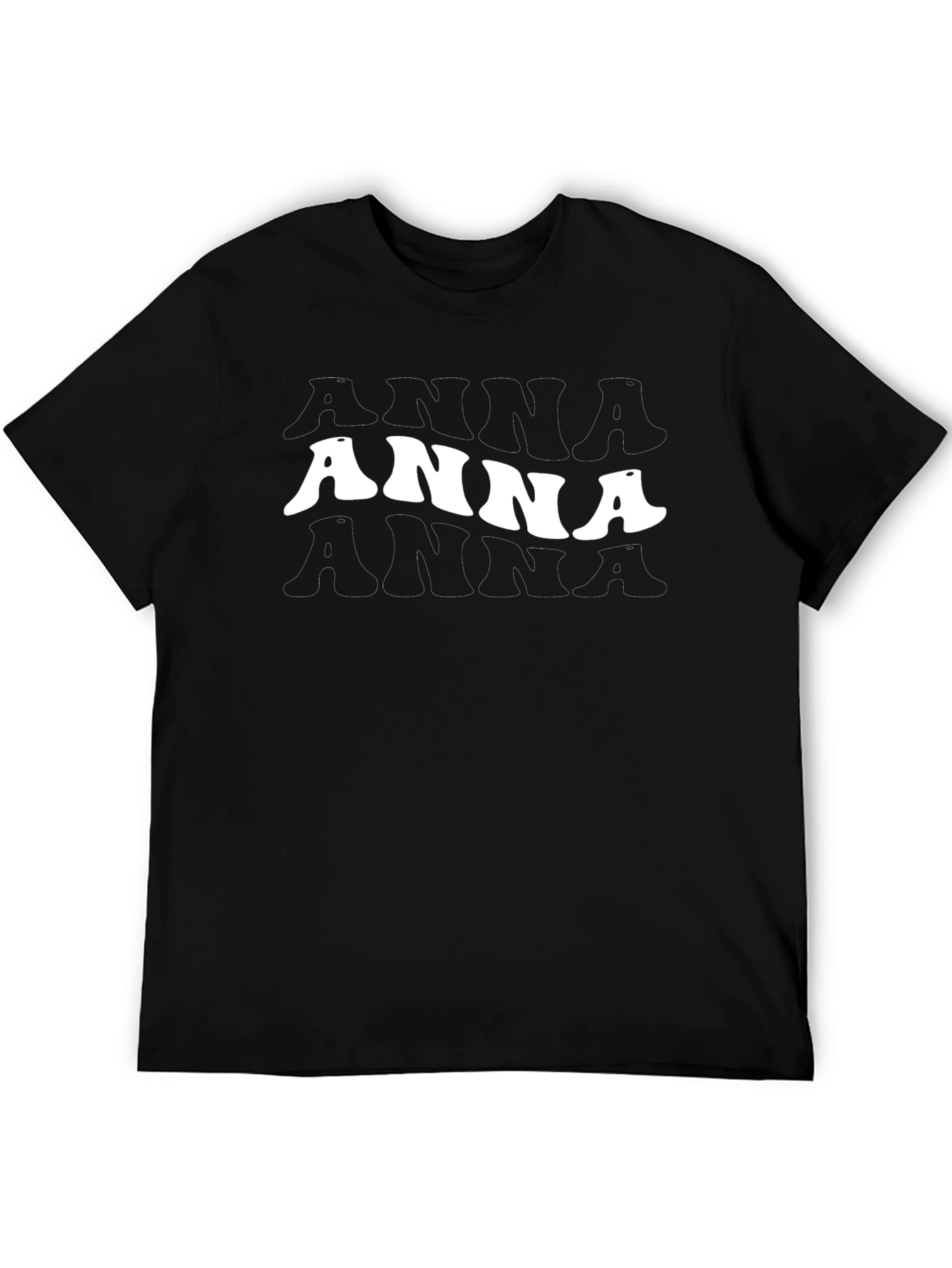 Camiseta Negra ANNA Retro para Hombre
