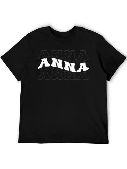 Camiseta Negra ANNA Retro para Hombre
