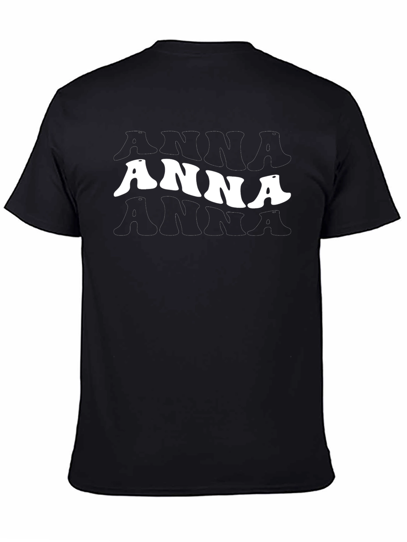 Camiseta Negra ANNA Retro para Hombre