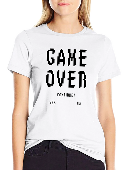 Camiseta Negra Game Over Estilo Retro para Hombre