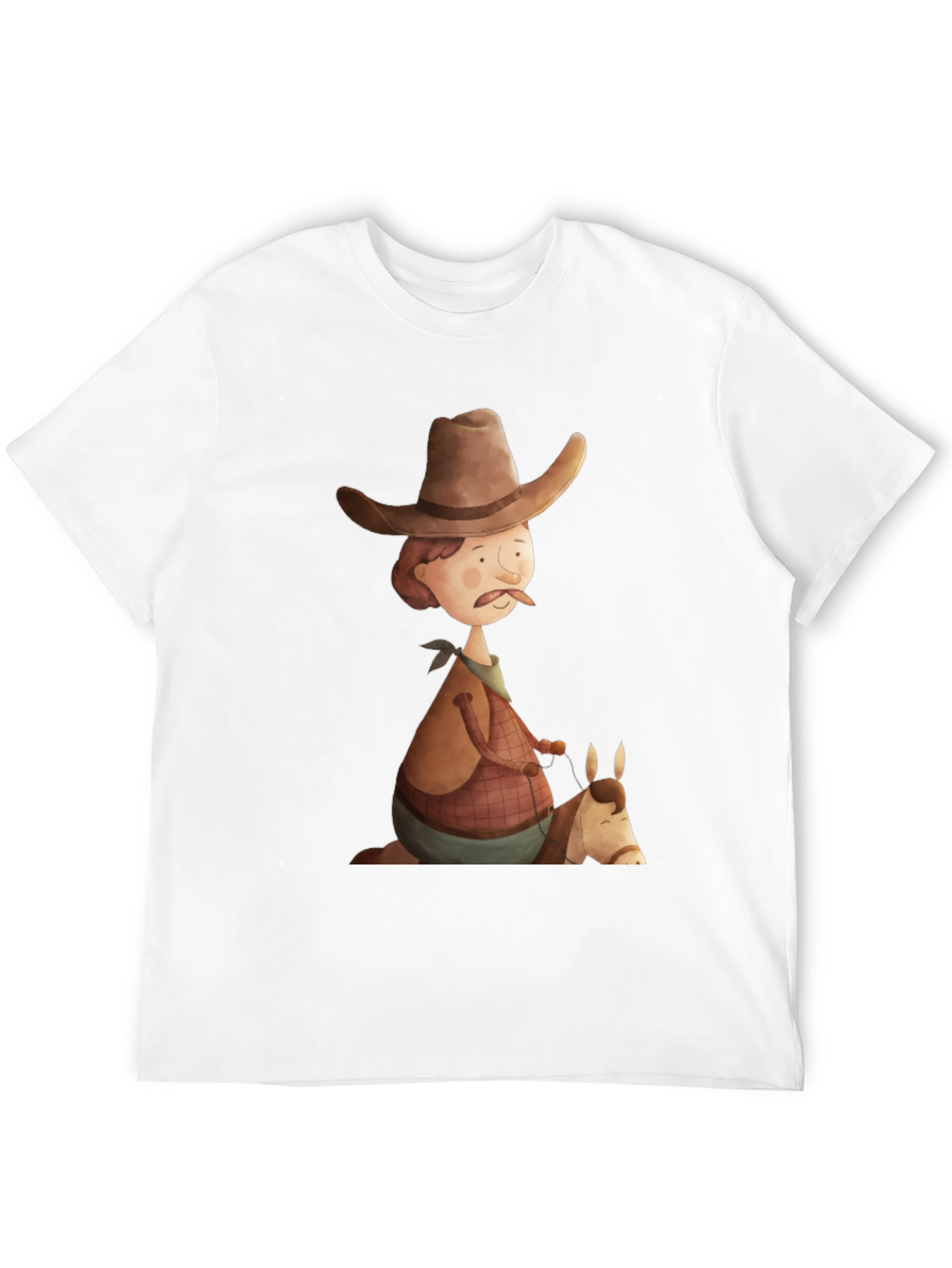 Camiseta Negra Vaquero Divertido Ilustración
