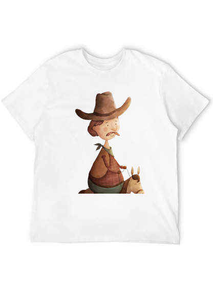 Camiseta Negra Vaquero Divertido Ilustración