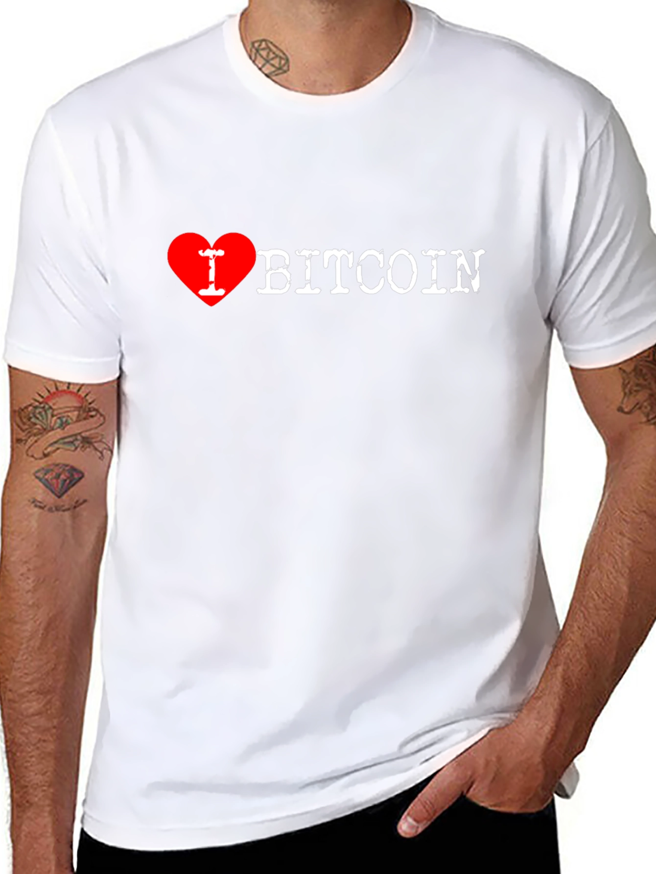 Camiseta Negra Amo Bitcoin para Hombre