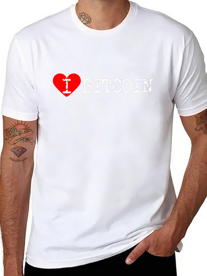 Camiseta Negra Amo Bitcoin para Hombre